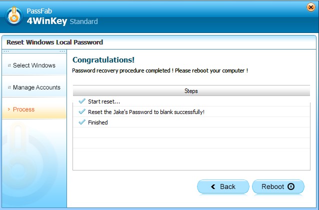 reset password