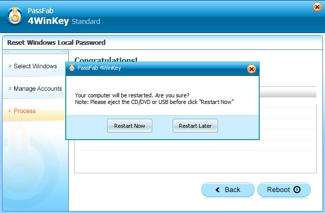 reset password