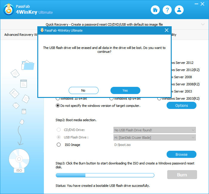 advanced recovery usb erase data