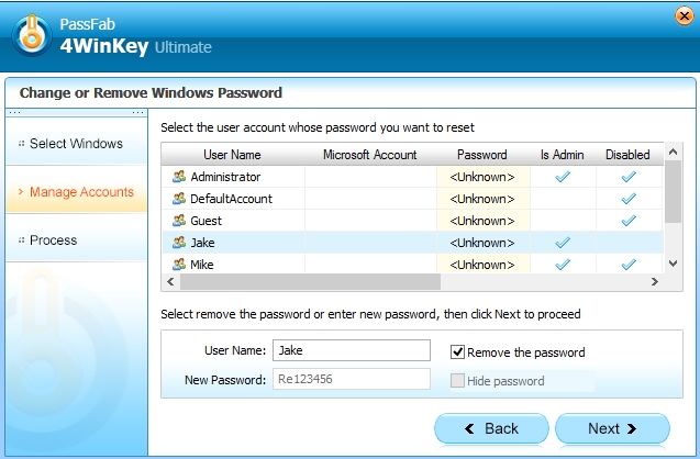 remove password