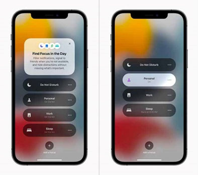 iOS 15 集中モード