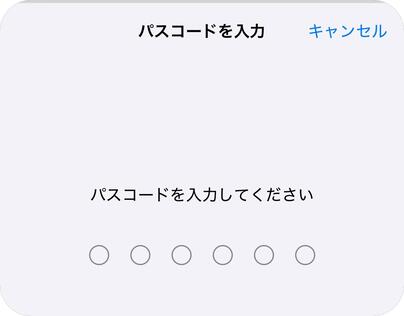 パスコードの入力
