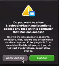 allow accessボタンをクリック