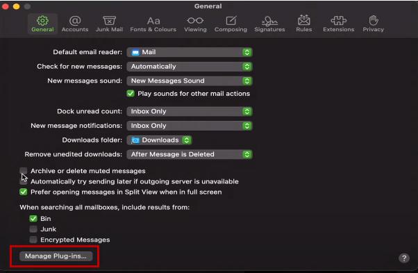 「Manage Plugins」ボタンをクリック