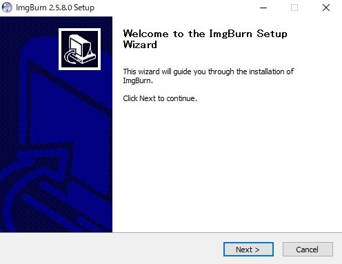 ImgBurnでiso ファイル dvd 書き込み