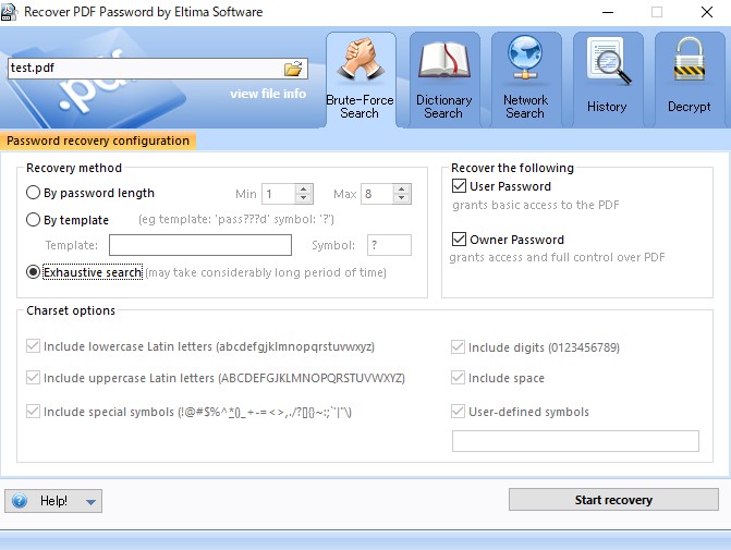 Recover PDF Password