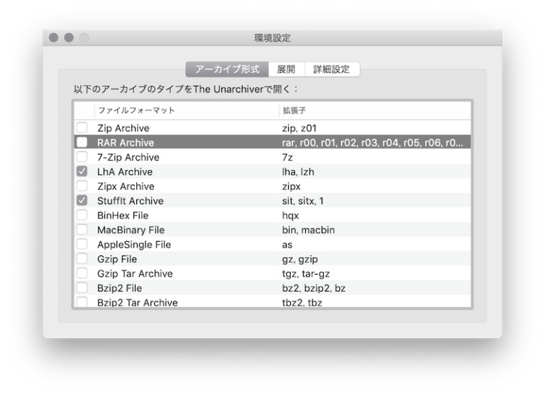 rar ファイル 解凍 mac