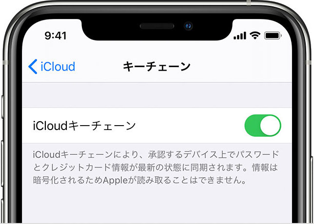 iCloud キーチェーン
