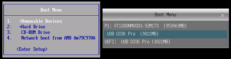 「Boot メニュー」
